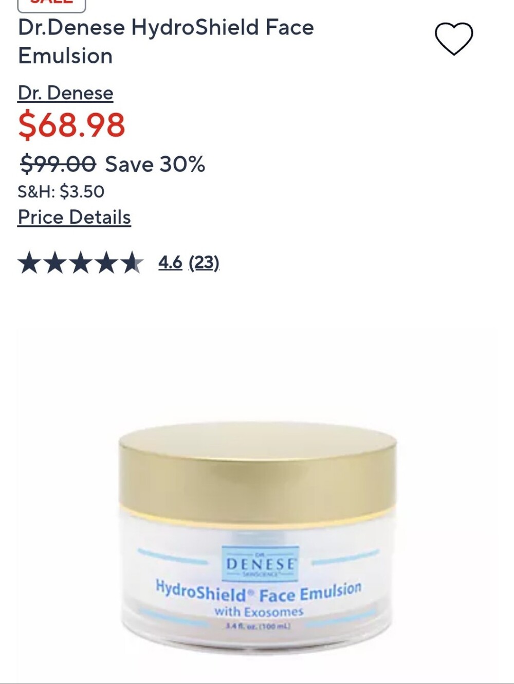 Dr. Denese HydroShield Face Emulsion 3.4 Oz